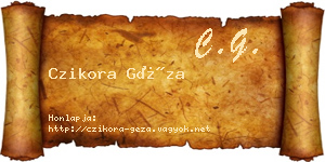 Czikora Géza névjegykártya